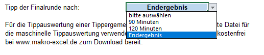 Wertung der Spielergebnisse in der KO-Runde festlegen